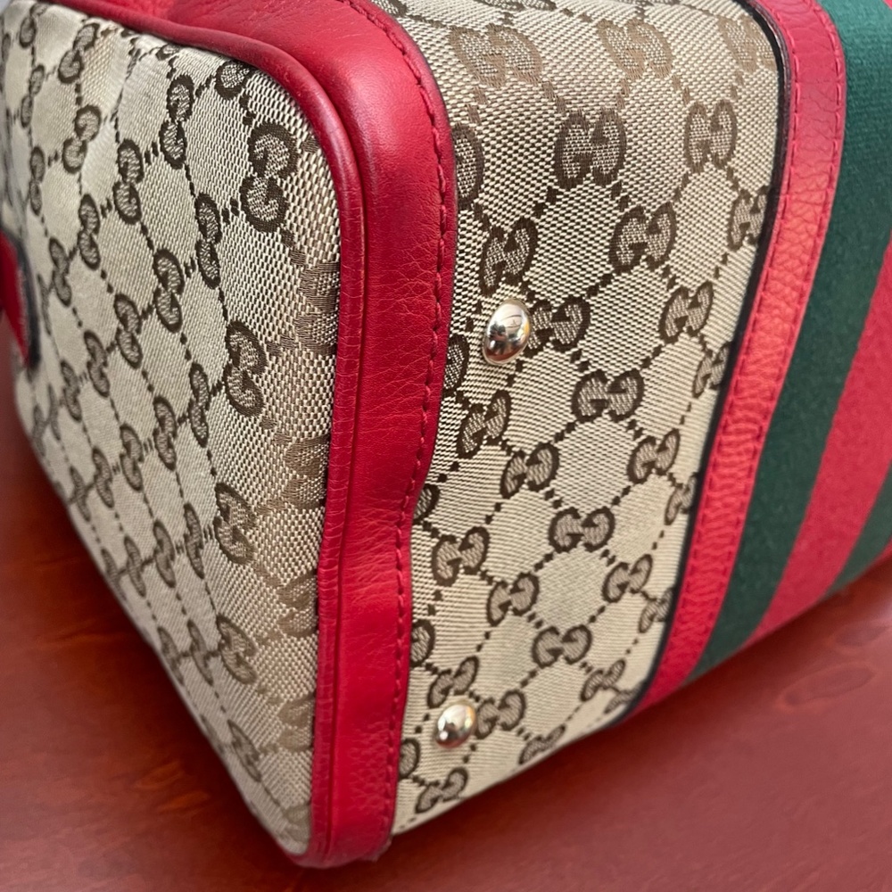 Gucci Boston Red Sherryline 2-way Crossbody Tote - Picture 4 of 15